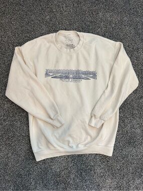 PacSun Cream Palace of Versailles Graphic Crewneck Sweatshirt